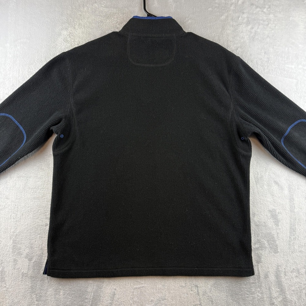 Tommy Bahama Sweater Mens Medium Black Quarter Zip Pullover Fleece Marlin Logo - Picture 5 of 8